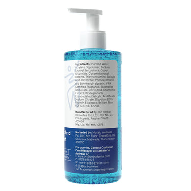 Be Bodywise 1% Salicylic Acid Body Wash 375 ml | Refreshing Showering Gel that Helps to Prevent Body Acne & Cleanse Skin | Paraben and SLS free